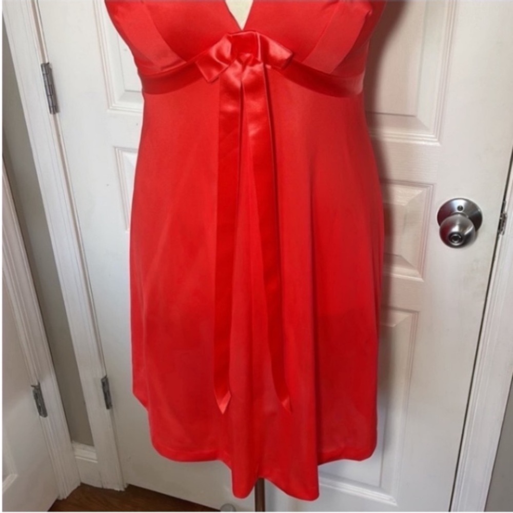 Gaymode 60s Mini Slip Dress Gown Orange Red Antron3 Christmas Party Ball Vintage - Picture 6 of 16